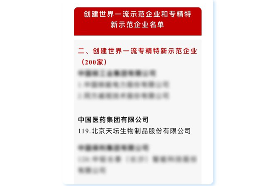 ag真人国际官网入选国资委创建世界一流专精特新示范企业名单